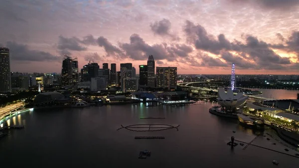 Marina Bay Singapore Липня 2022 Landmark Buildings Tourist Attractions Singapore — стокове фото