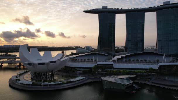 Marina Bay Singapura Juli 2022 Bangunan Markah Tanah Dan Atraksi — Stok Video