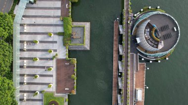 Marina Körfezi, Singapur - 13 Temmuz 2022: Singapur Tarihi Binalar ve Turist Çekimleri