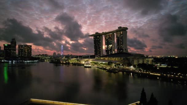 Marina Bay Singapore July 2022 Landmark Buildings Tourist Attractions Singapore — Stock video