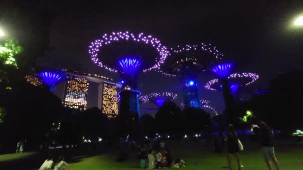 Marina Bay Singapore July 2022 Landmark Buildings Tourist Attractions Singapore — стоковое видео