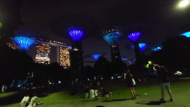 Marina Bay Singapore July 2022 Landmark Buildings Tourist Attractions Singapore — стоковое видео