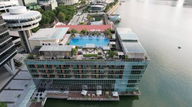 Marina Körfezi, Singapur - 13 Temmuz 2022: Singapur Tarihi Binalar ve Turist Çekimleri