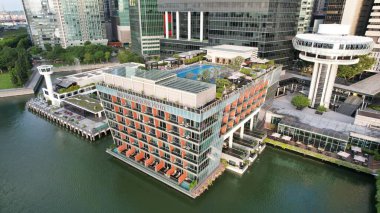 Marina Körfezi, Singapur - 13 Temmuz 2022: Singapur Tarihi Binalar ve Turist Çekimleri