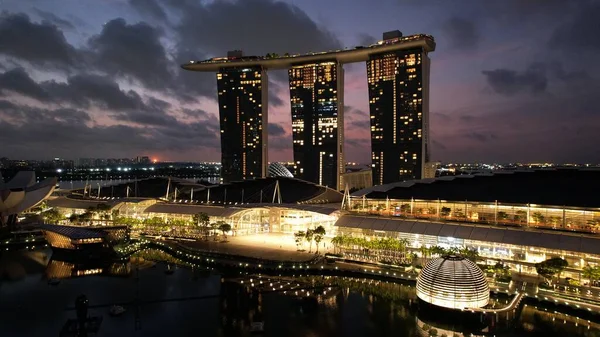 Marina Bay Singapore July 2022 Landmark Buildings Tourist Attractions Singapore — 图库照片