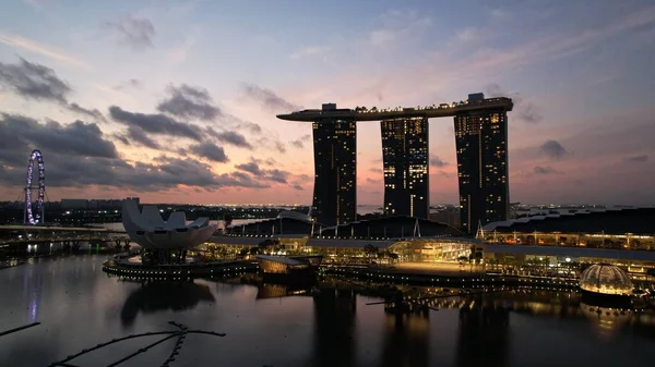 Marina Bay Singapore Juli 2022 Bezienswaardige Gebouwen Toeristische Attracties Van — Stockfoto