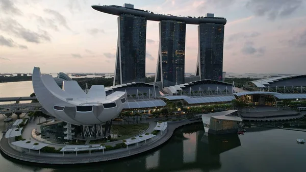 Marina Bay Singapore July 2022 Landmark Buildings Tourist Attractions Singapore — ストック写真