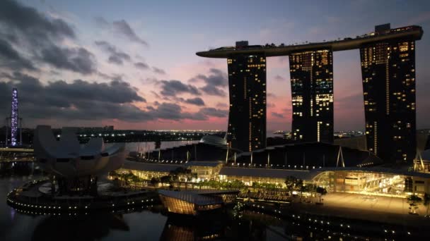 Marina Bay Singapore July 2022 Landmark Buildings Tourist Attractions Singapore — Vídeo de stock