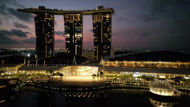 Marina Bay Singapore July 2022 Landmark Buildings Tourist Attractions Singapore — Stockvideo