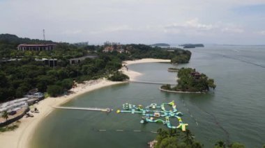 Sentosa, Singapur - 14 Temmuz 2022: Sentosa Adası Tarihi Binalar ve Turist Çekimleri, Singapur