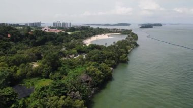 Sentosa, Singapur - 14 Temmuz 2022: Sentosa Adası Tarihi Binalar ve Turist Çekimleri, Singapur