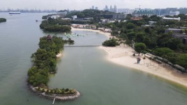 Sentosa, Singapur - 14 Temmuz 2022: Sentosa Adası Tarihi Binalar ve Turist Çekimleri, Singapur