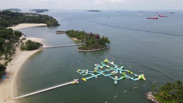 Sentosa Singapur Juli 2022 Die Wahrzeichen Und Touristenattraktionen Der Insel — Stockvideo