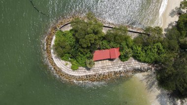 Sentosa, Singapur - 14 Temmuz 2022: Sentosa Adası Tarihi Binalar ve Turist Çekimleri, Singapur