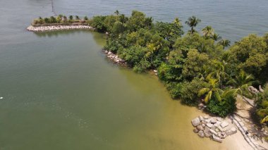 Sentosa, Singapur - 14 Temmuz 2022: Sentosa Adası Tarihi Binalar ve Turist Çekimleri, Singapur