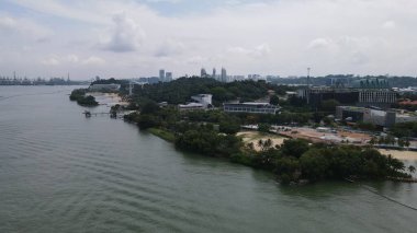 Sentosa, Singapur - 14 Temmuz 2022: Sentosa Adası Tarihi Binalar ve Turist Çekimleri, Singapur