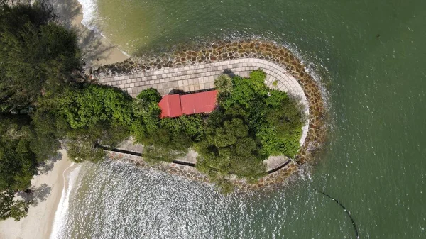 Sentosa, Singapur - 14 Temmuz 2022: Sentosa Adası Tarihi Binalar ve Turist Çekimleri, Singapur