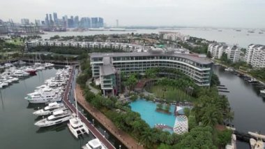 Sentosa, Singapur - 14 Temmuz 2022: Sentosa Adası Tarihi Binalar ve Turist Çekimleri, Singapur