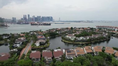 Sentosa, Singapur - 14 Temmuz 2022: Sentosa Adası Tarihi Binalar ve Turist Çekimleri, Singapur