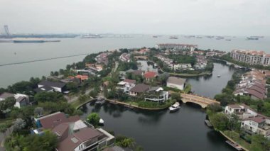 Sentosa, Singapur - 14 Temmuz 2022: Sentosa Adası Tarihi Binalar ve Turist Çekimleri, Singapur