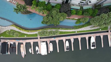 Sentosa, Singapur - 14 Temmuz 2022: Sentosa Adası Tarihi Binalar ve Turist Çekimleri, Singapur