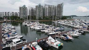 Sentosa, Singapur - 14 Temmuz 2022: Sentosa Adası Tarihi Binalar ve Turist Çekimleri, Singapur