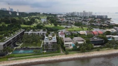 Sentosa, Singapur - 14 Temmuz 2022: Sentosa Adası Tarihi Binalar ve Turist Çekimleri, Singapur