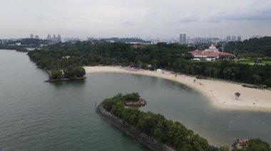 Sentosa, Singapur - 14 Temmuz 2022: Sentosa Adası Tarihi Binalar ve Turist Çekimleri, Singapur