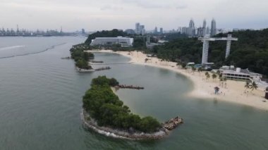 Sentosa, Singapur - 14 Temmuz 2022: Sentosa Adası Tarihi Binalar ve Turist Çekimleri, Singapur