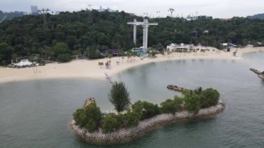 Sentosa, Singapur - 14 Temmuz 2022: Sentosa Adası Tarihi Binalar ve Turist Çekimleri, Singapur
