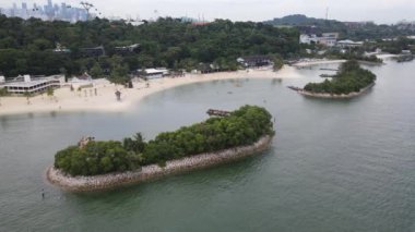 Sentosa, Singapur - 14 Temmuz 2022: Sentosa Adası Tarihi Binalar ve Turist Çekimleri, Singapur