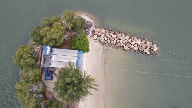 Sentosa, Singapur - 14 Temmuz 2022: Sentosa Adası Tarihi Binalar ve Turist Çekimleri, Singapur