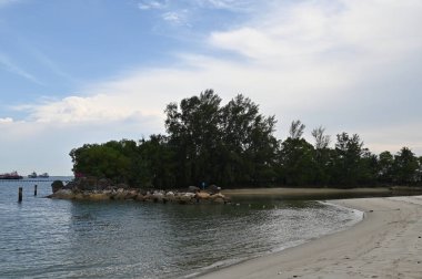 Sentosa, Singapur - 14 Temmuz 2022: Sentosa Adası Tarihi Binalar ve Turist Çekimleri, Singapur