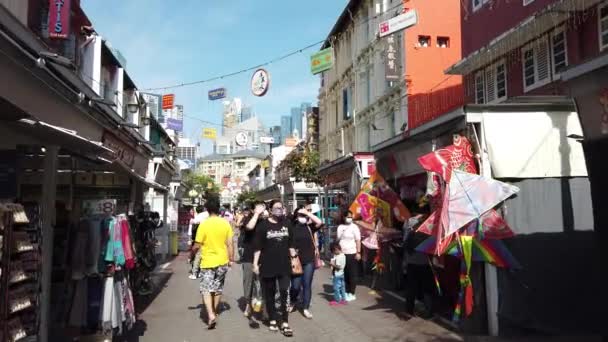 Singapore City Singapore July 2022 Streets Bugis Orchard Chinatown — стоковое видео