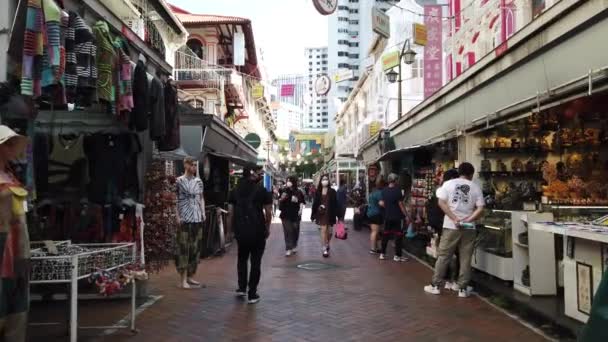 Singapore City Singapore July 2022 Streets Bugis Orchard Chinatown — Stock Video