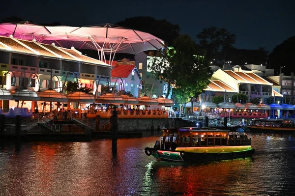 Clarke Quay Singapore Juli 2022 Beroemde Mooie Clarke Quay Aan — Stockfoto