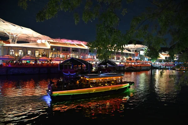 Clarke Quay Singapur Lipca 2022 Słynne Piękne Nabrzeże Clarke Przy — Zdjęcie stockowe