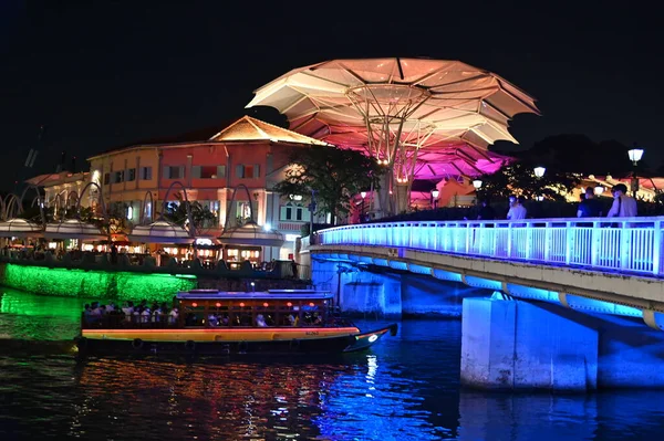Clarke Quay Singapore Juli 2022 Beroemde Mooie Clarke Quay Aan — Stockfoto