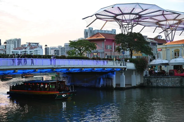 Clarke Quay Singapore July 2022 Famous Beautiful Clarke Quay Singapore — 图库照片