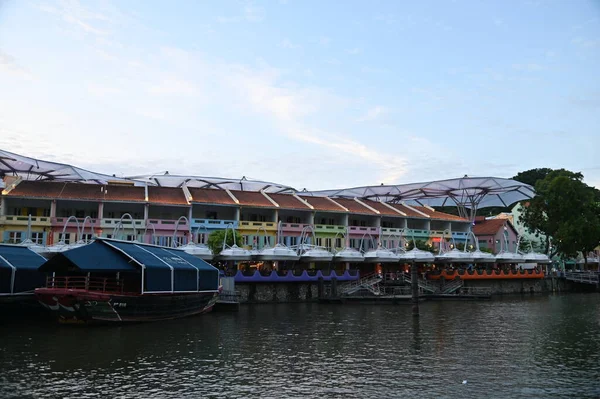 Clarke Quay Singapore Juli 2022 Beroemde Mooie Clarke Quay Aan — Stockfoto