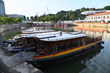 Marina Körfezi, Singapur - 13 Temmuz 2022: Singapur Tarihi Binalar ve Turist Çekimleri