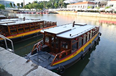 Marina Körfezi, Singapur - 13 Temmuz 2022: Singapur Tarihi Binalar ve Turist Çekimleri