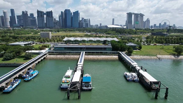 stock image Marina Bay, Singapore - July 13, 2022: The Landmark Buildings and Tourist Attractions of Singapore