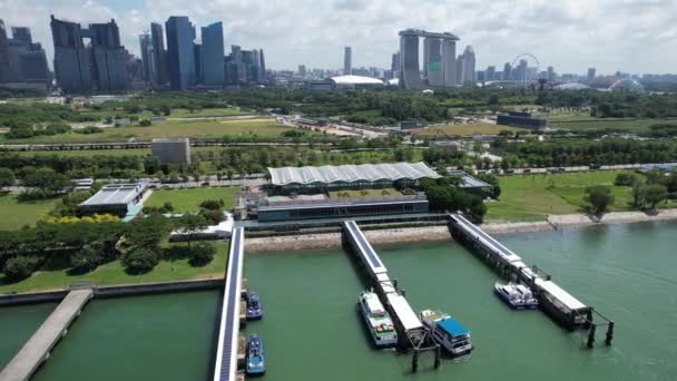 Marina Bay Singapur Července 2022 Terminál Výletního Střediska Marina Bay — Stock video