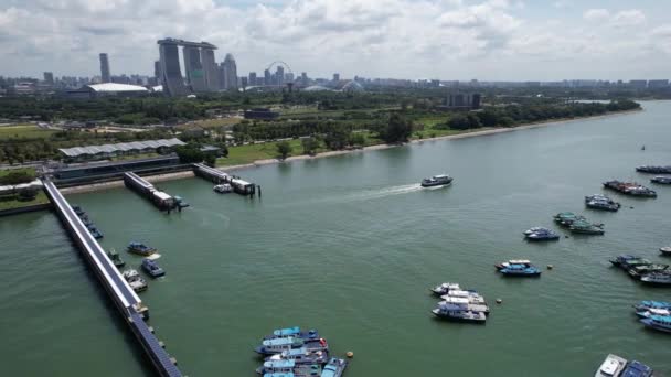 Marina Bay Singapore July 2022 Marina Bay Cruise Centre Terminal — Stock video