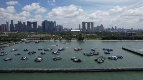 Marina Bay Singapore July 2022 Marina Bay Cruise Centre Terminal — Stockvideo