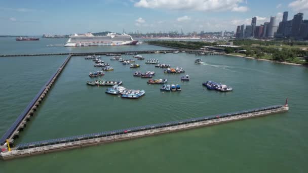 Marina Bay Singapore July 2022 Marina Bay Cruise Centre Terminal — Stockvideo