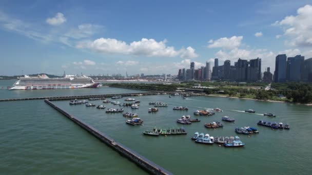 Marina Bay Singapore July 2022 Marina Bay Cruise Centre Terminal — Stockvideo