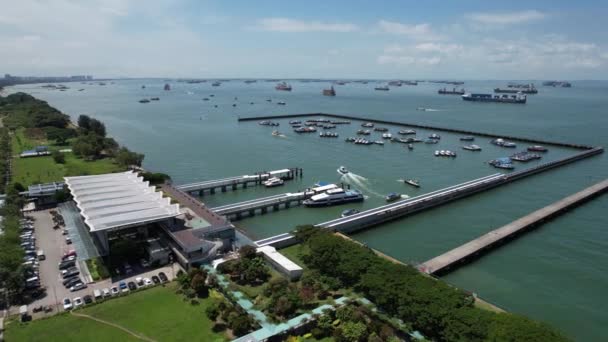 Marina Bay Singapura Juli 2022 Marina Bay Cruise Centre Terminal — Stok Video