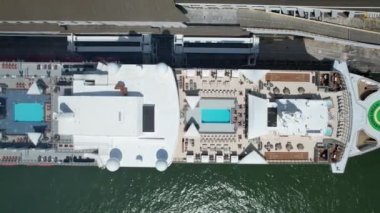 Marina Bay, Singapore - July 17, 2022: The Marina Bay Cruise Centre Terminal where Luxury Cruise Ships are Docking